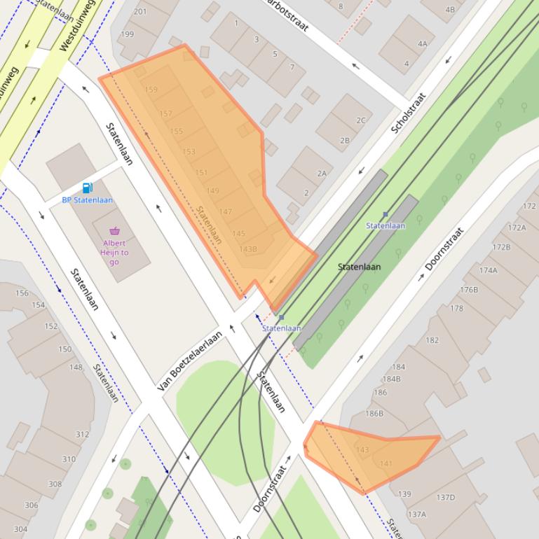 Kaart van postcodegebied 2582GK.