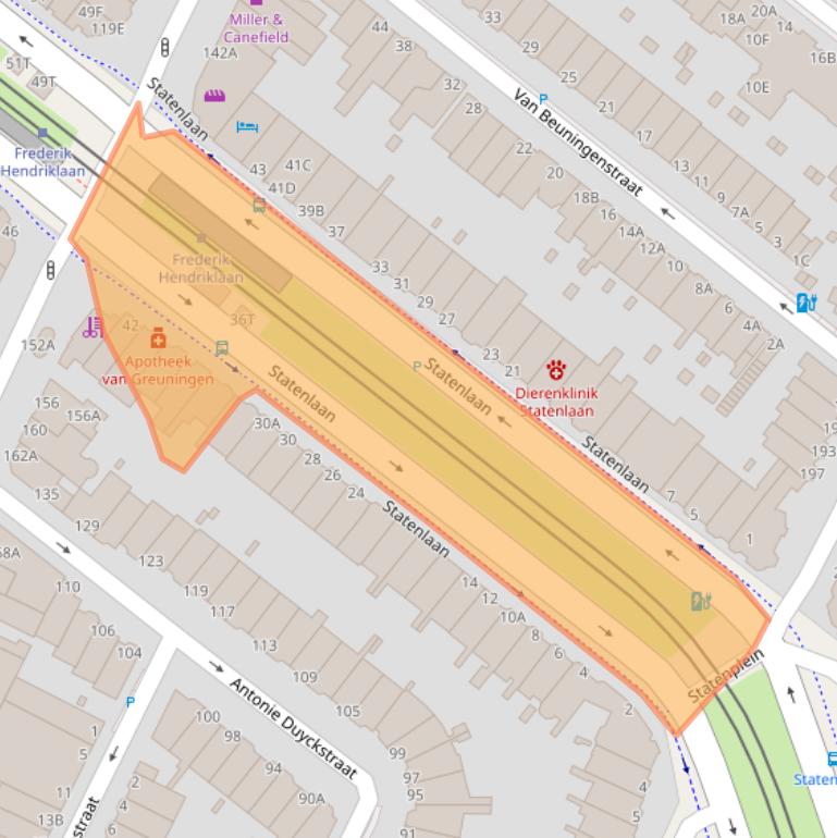 Kaart van postcodegebied 2582GN.