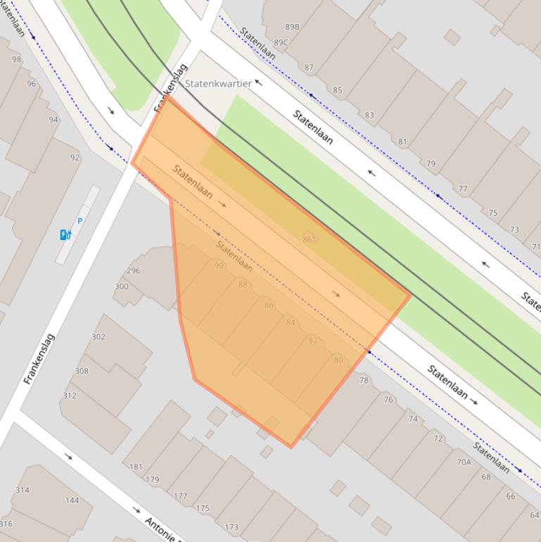 Kaart van postcodegebied 2582GS.