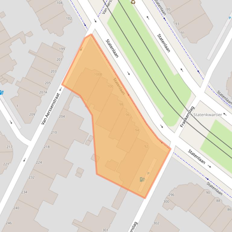 Kaart van postcodegebied 2582GT.