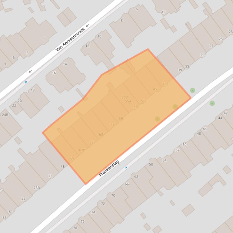 Kaart van postcodegebied 2582HD.