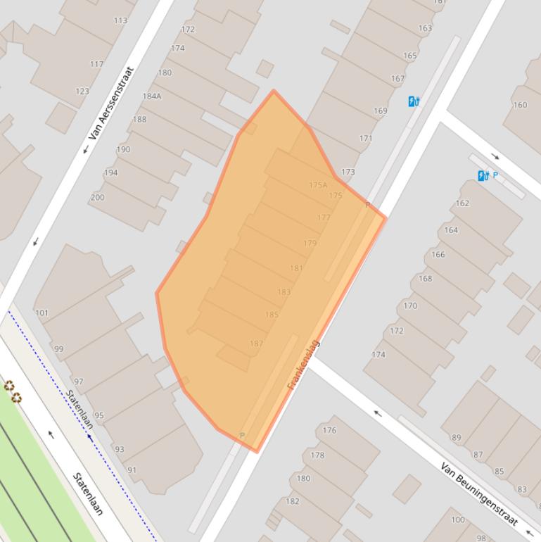 Kaart van postcodegebied 2582HL.