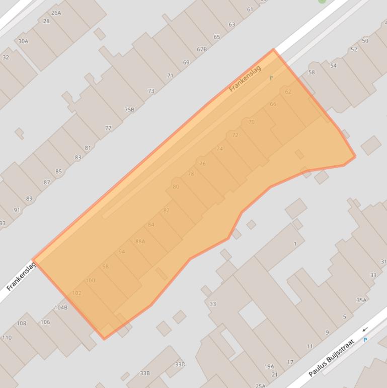 Kaart van postcodegebied 2582HT.