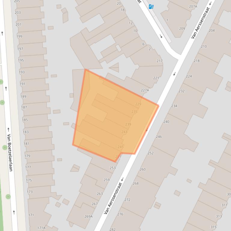 Kaart van postcodegebied 2582JL.