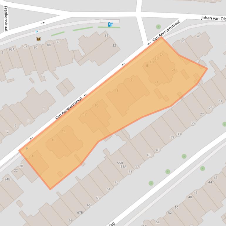 Kaart van postcodegebied 2582JN.