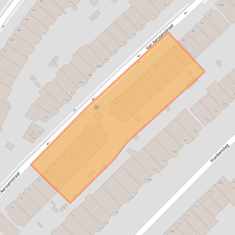 Kaart van postcodegebied 2582JR.