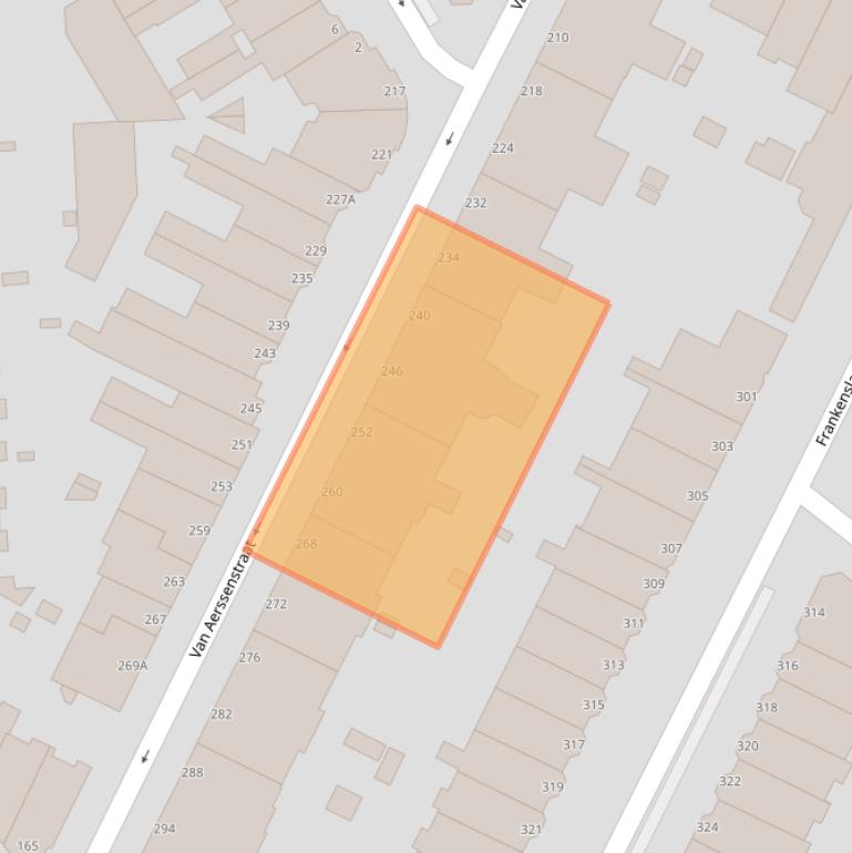 Kaart van postcodegebied 2582JX.