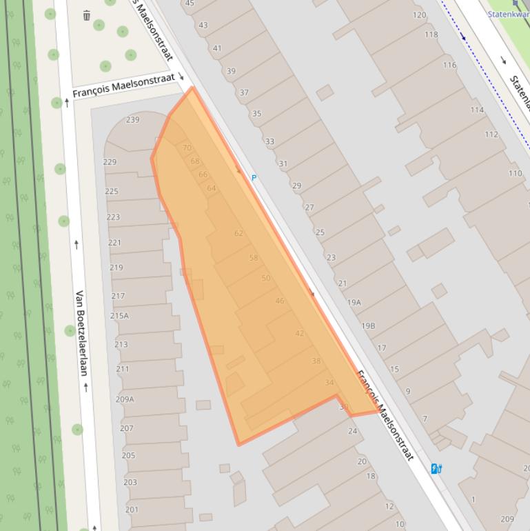 Kaart van postcodegebied 2582KD.