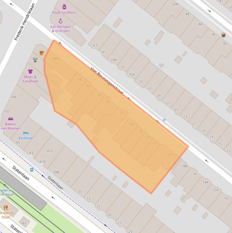 Kaart van postcodegebied 2582KJ.