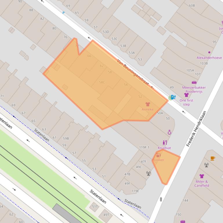Kaart van postcodegebied 2582KM.