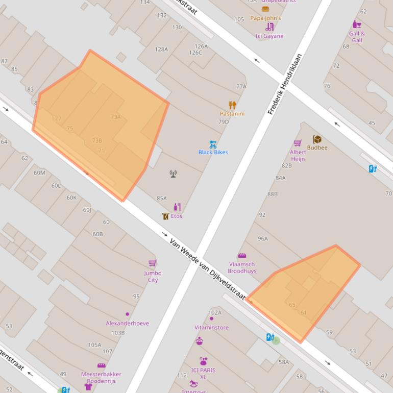 Kaart van postcodegebied 2582KS.