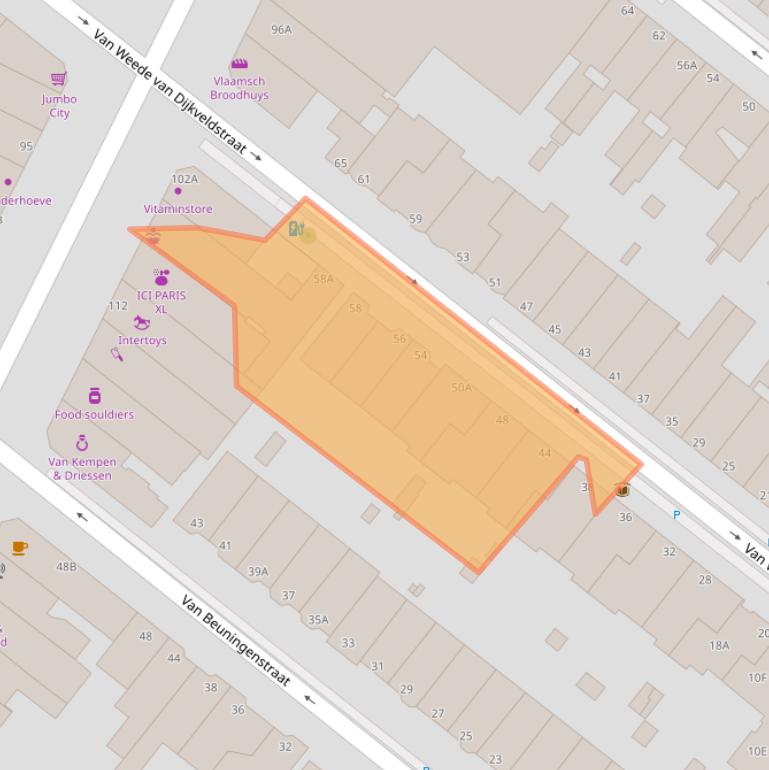 Kaart van postcodegebied 2582KW.