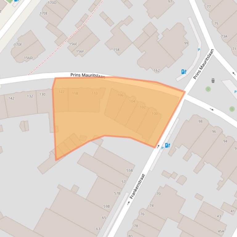 Kaart van postcodegebied 2582LX.