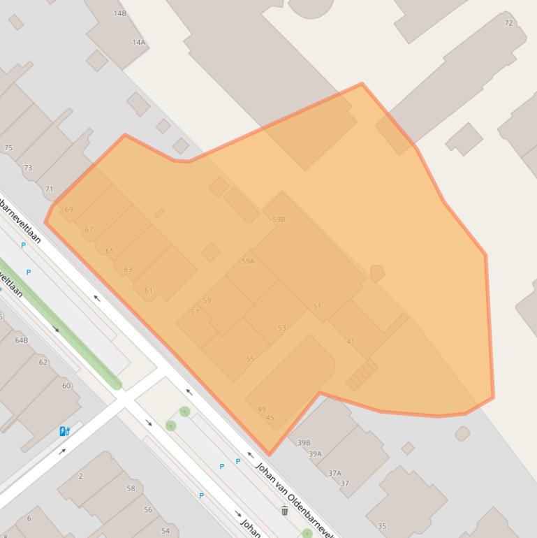 Kaart van postcodegebied 2582NJ.