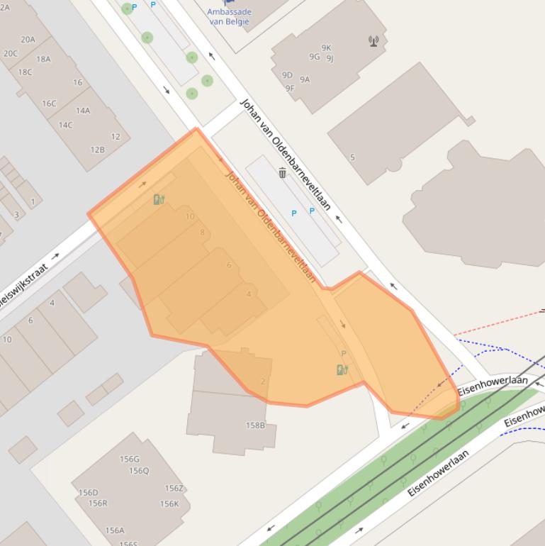 Kaart van postcodegebied 2582NN.