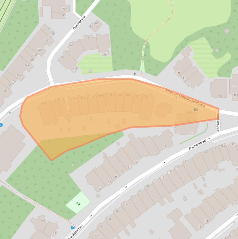 Kaart van postcodegebied 2582NZ.