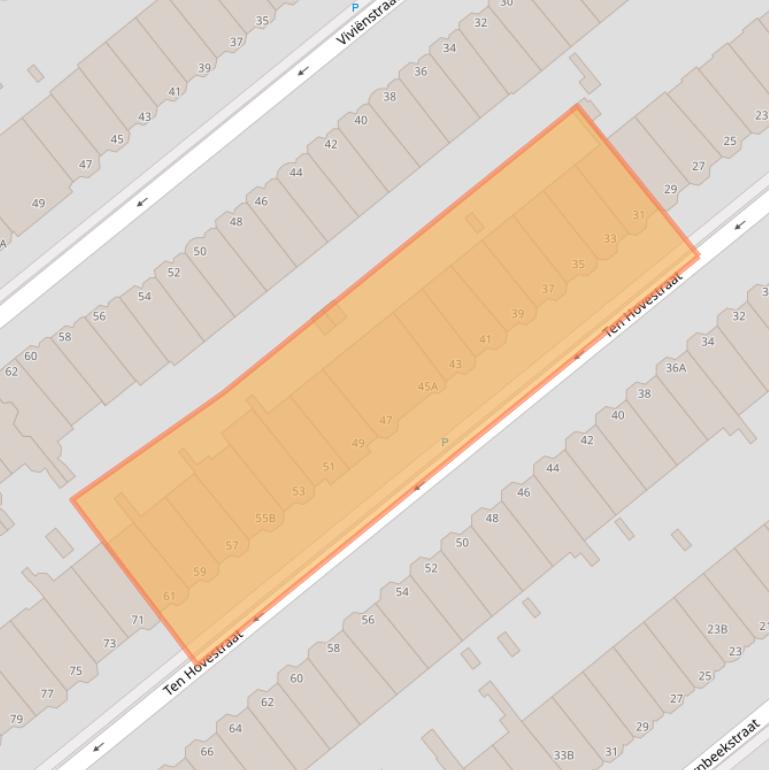 Kaart van postcodegebied 2582RJ.