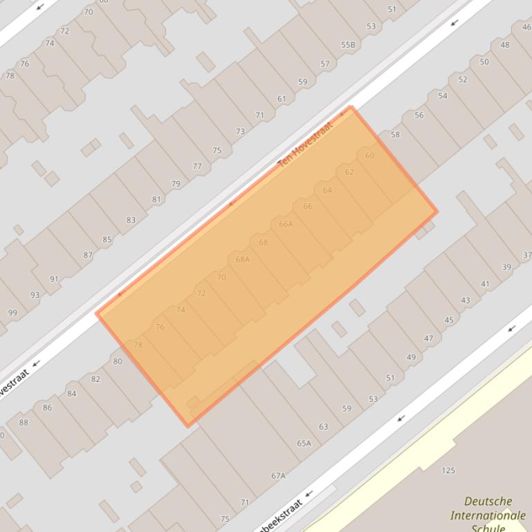 Kaart van postcodegebied 2582RN.