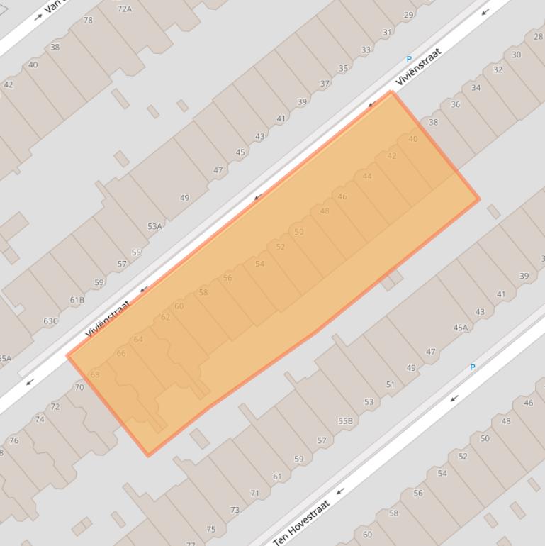 Kaart van postcodegebied 2582RV.