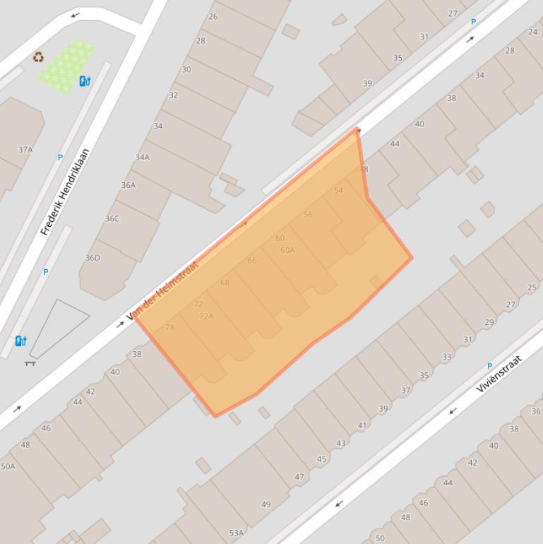 Kaart van postcodegebied 2582SB.