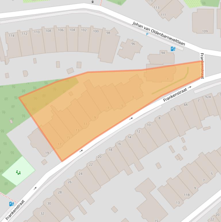 Kaart van postcodegebied 2582SC.