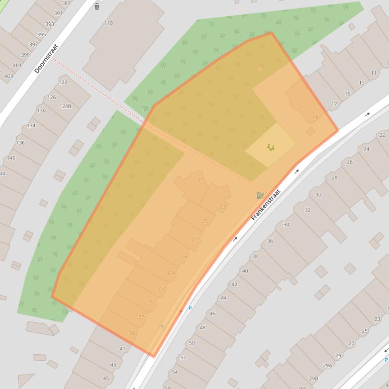 Kaart van postcodegebied 2582SE.