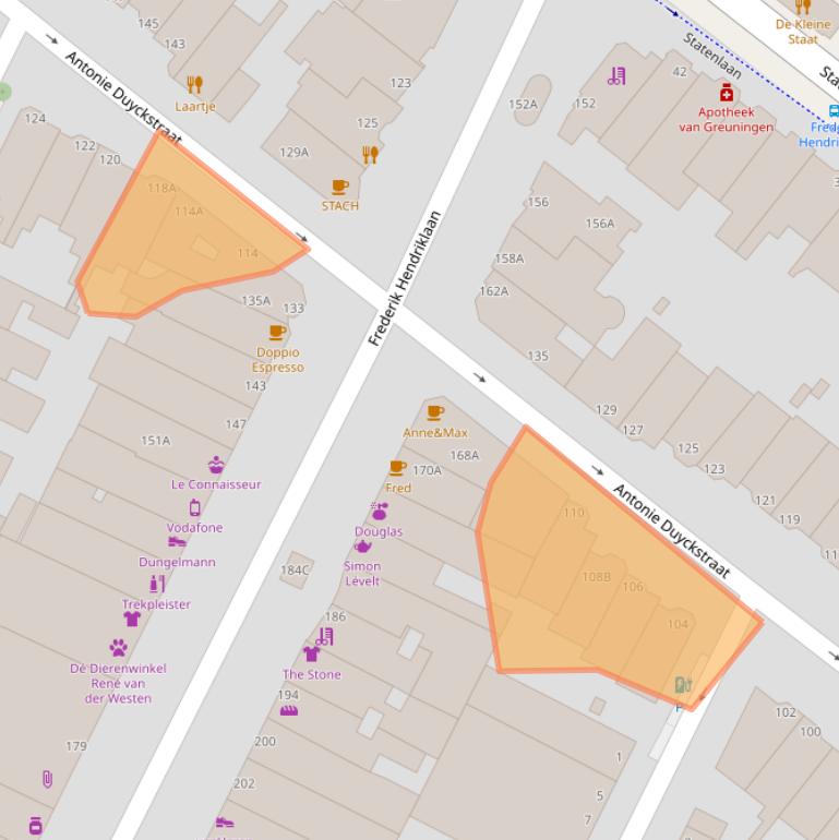 Kaart van postcodegebied 2582TP.