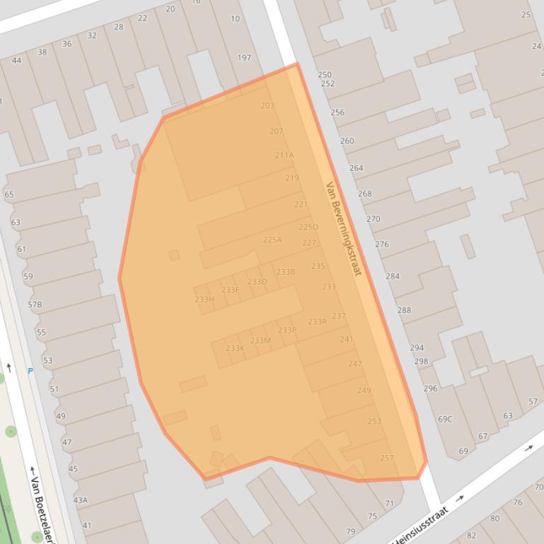 Kaart van postcodegebied 2582VG.