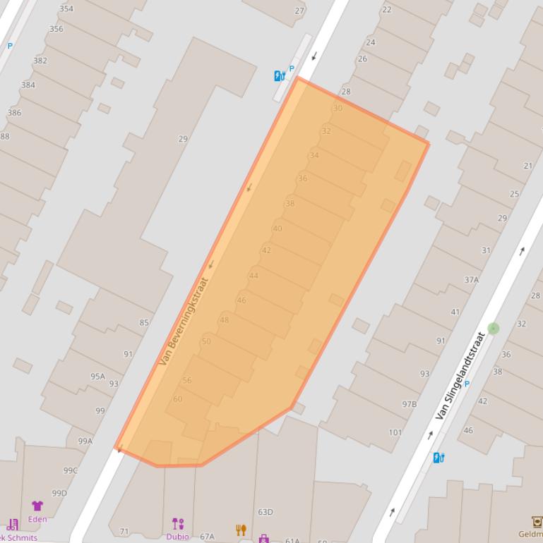 Kaart van postcodegebied 2582VJ.