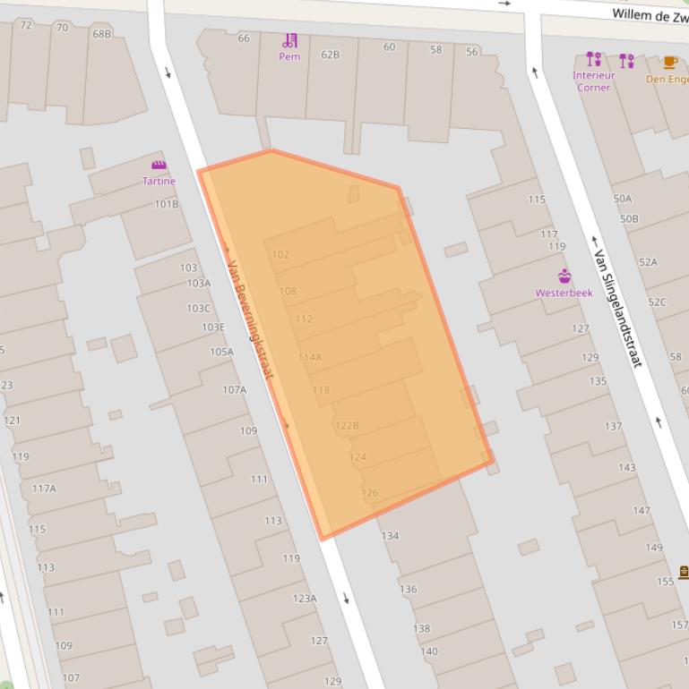 Kaart van postcodegebied 2582VK.