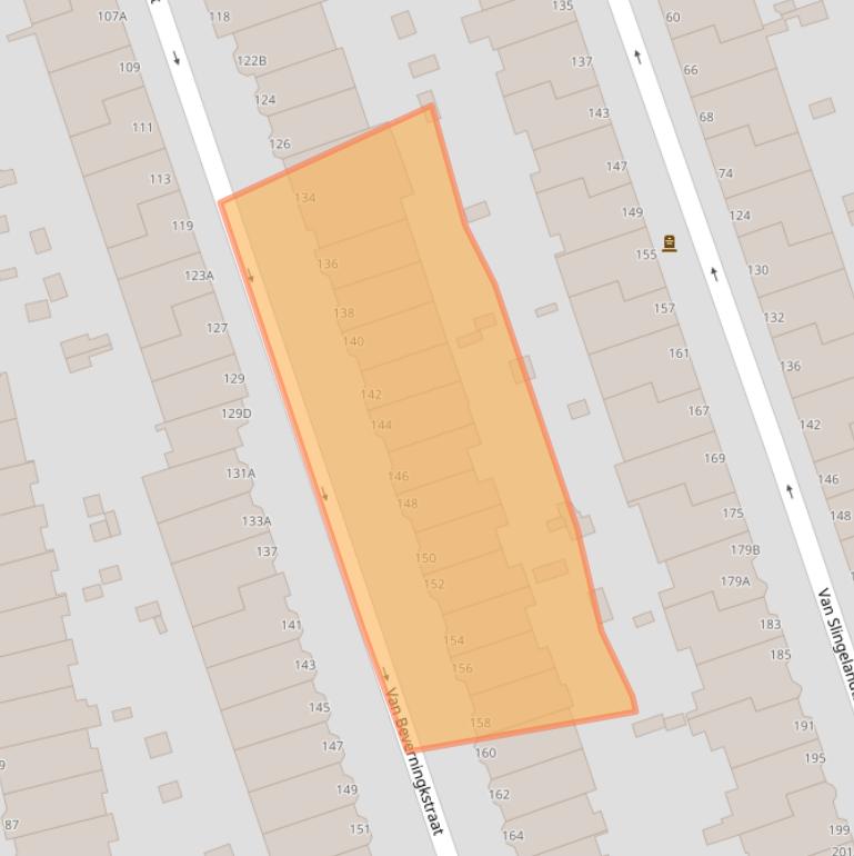 Kaart van postcodegebied 2582VL.