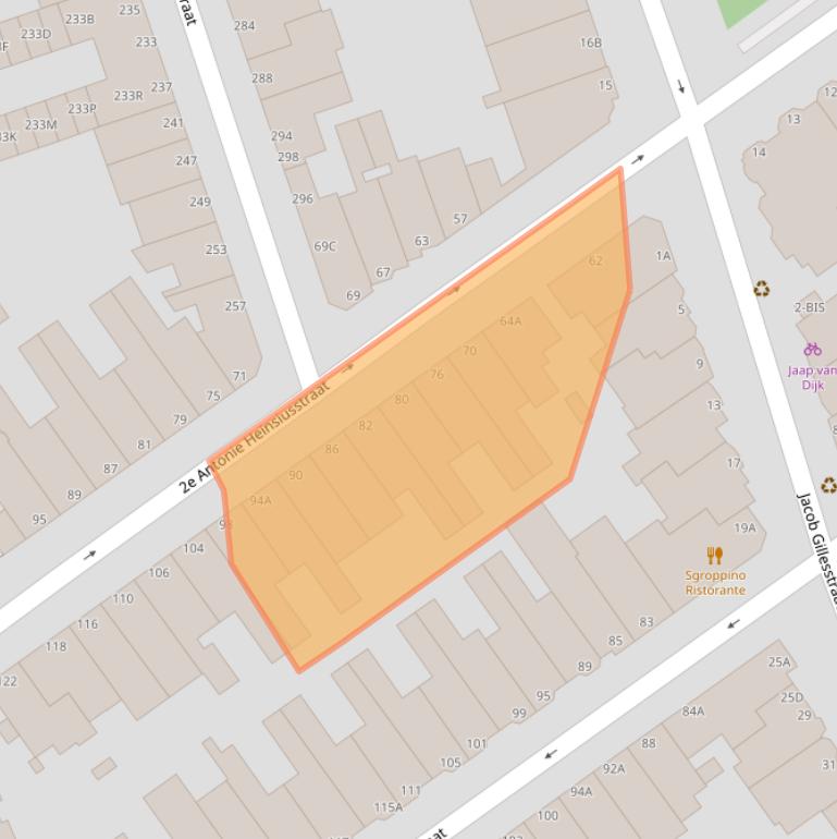Kaart van postcodegebied 2582VW.