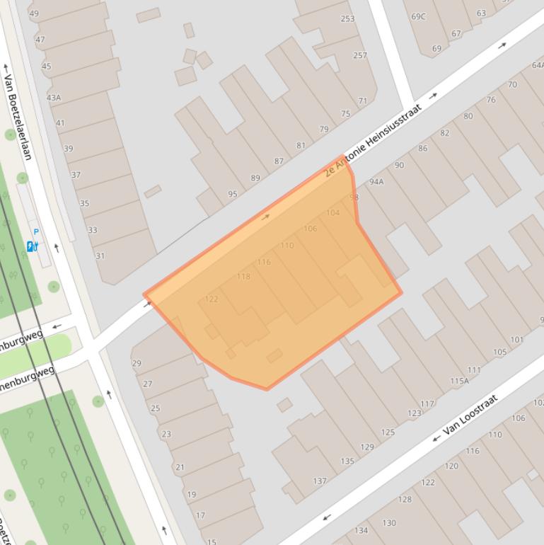 Kaart van postcodegebied 2582VX.