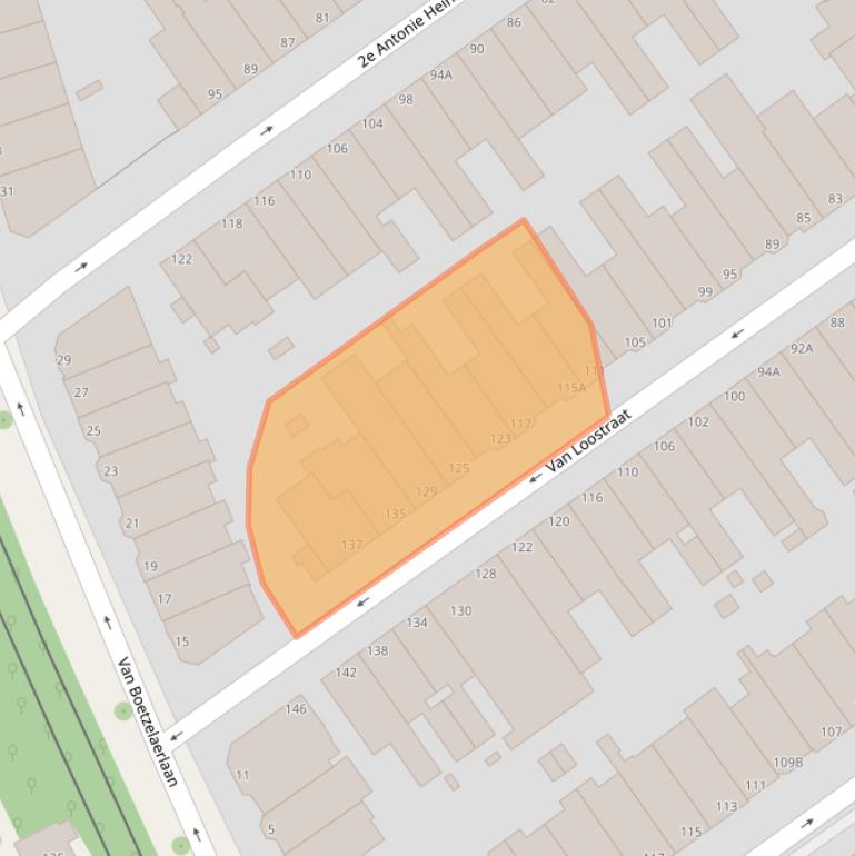 Kaart van postcodegebied 2582XC.