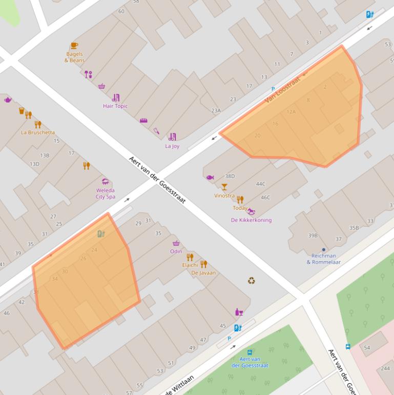 Kaart van postcodegebied 2582XD.