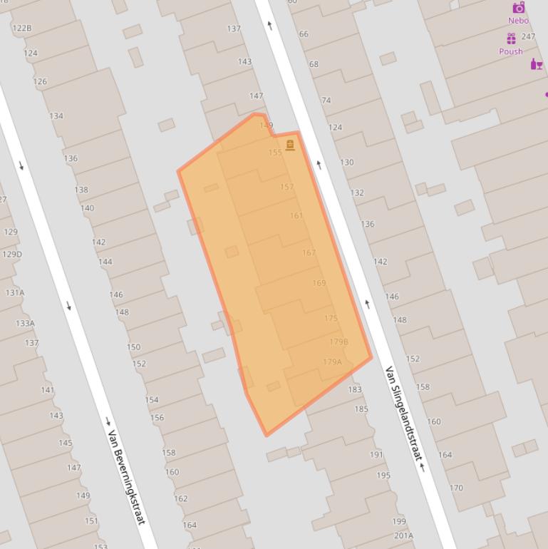 Kaart van postcodegebied 2582XM.