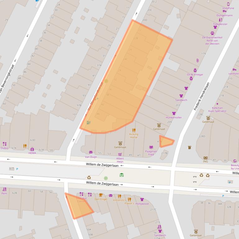 Kaart van postcodegebied 2582XR.