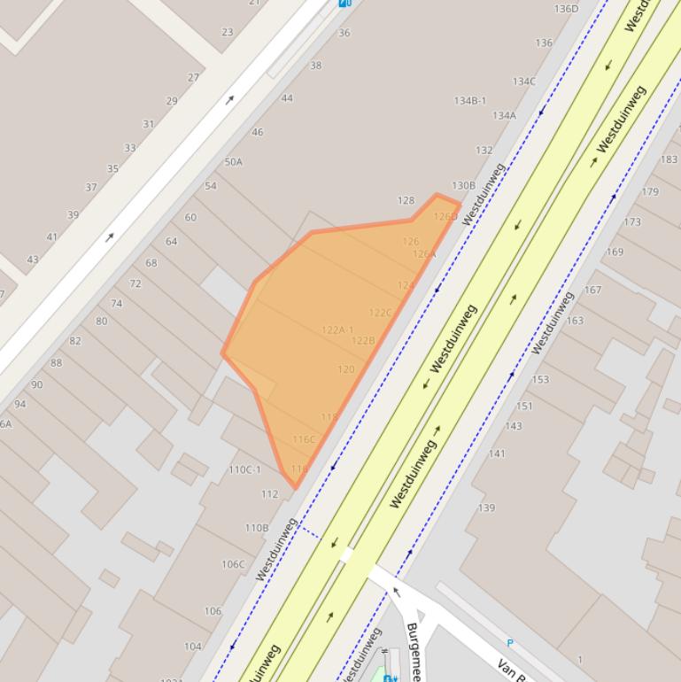 Kaart van postcodegebied 2583AC.