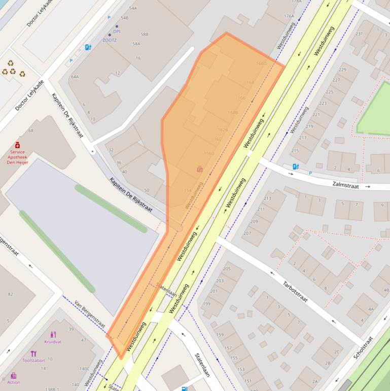 Kaart van postcodegebied 2583AE.