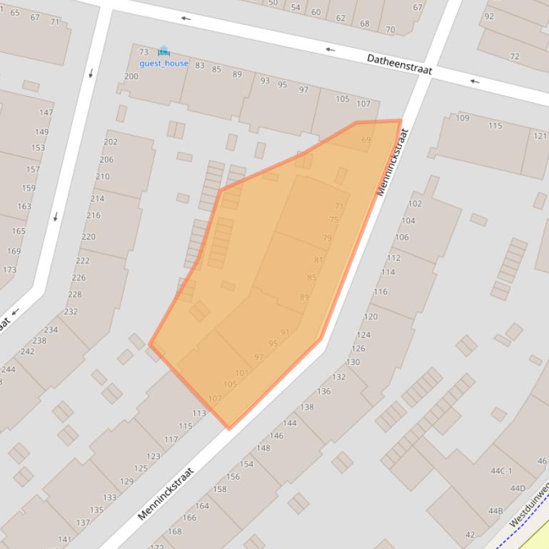 Kaart van postcodegebied 2583BM.