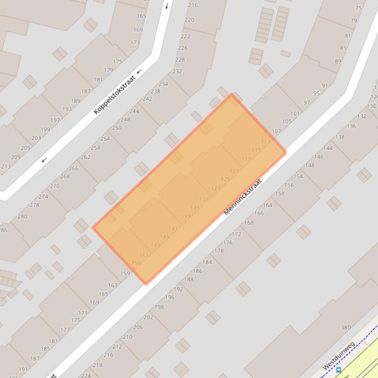 Kaart van postcodegebied 2583BN.