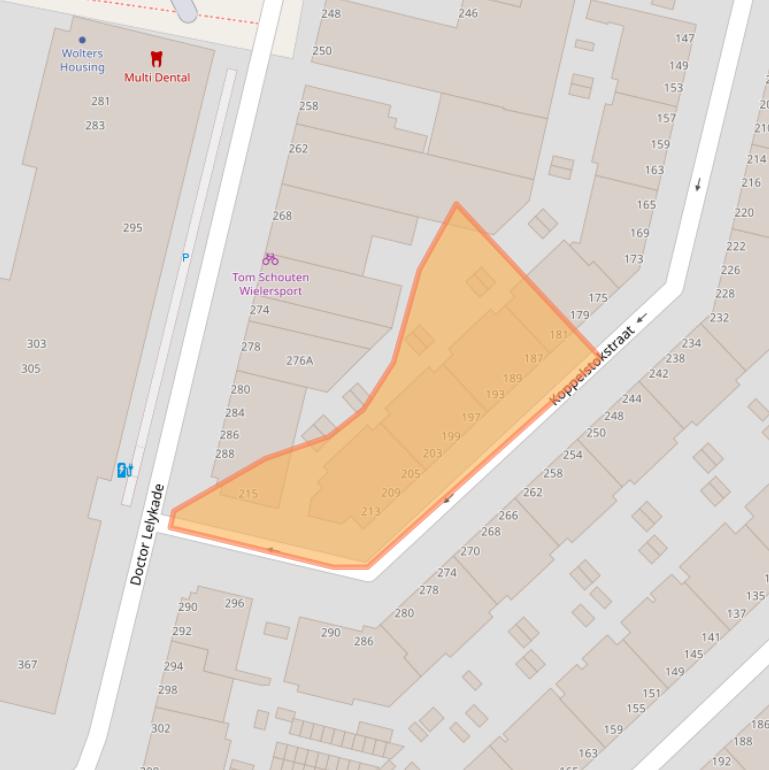 Kaart van postcodegebied 2583CD.