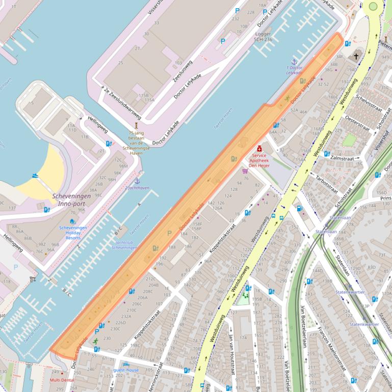 Kaart van postcodegebied 2583CL.