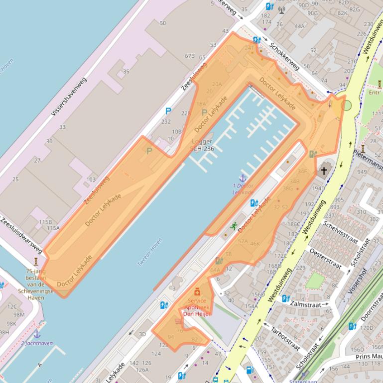 Kaart van postcodegebied 2583CM.