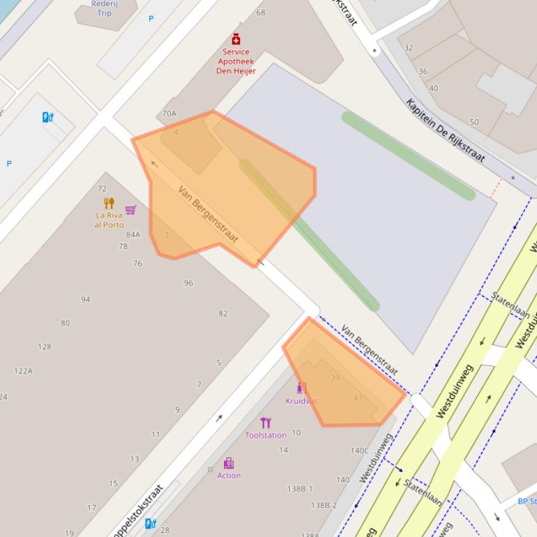 Kaart van postcodegebied 2583CS.