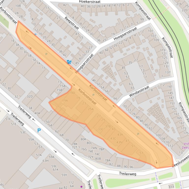 Kaart van postcodegebied 2583CV.