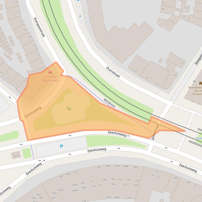 Kaart van postcodegebied 2583DN.