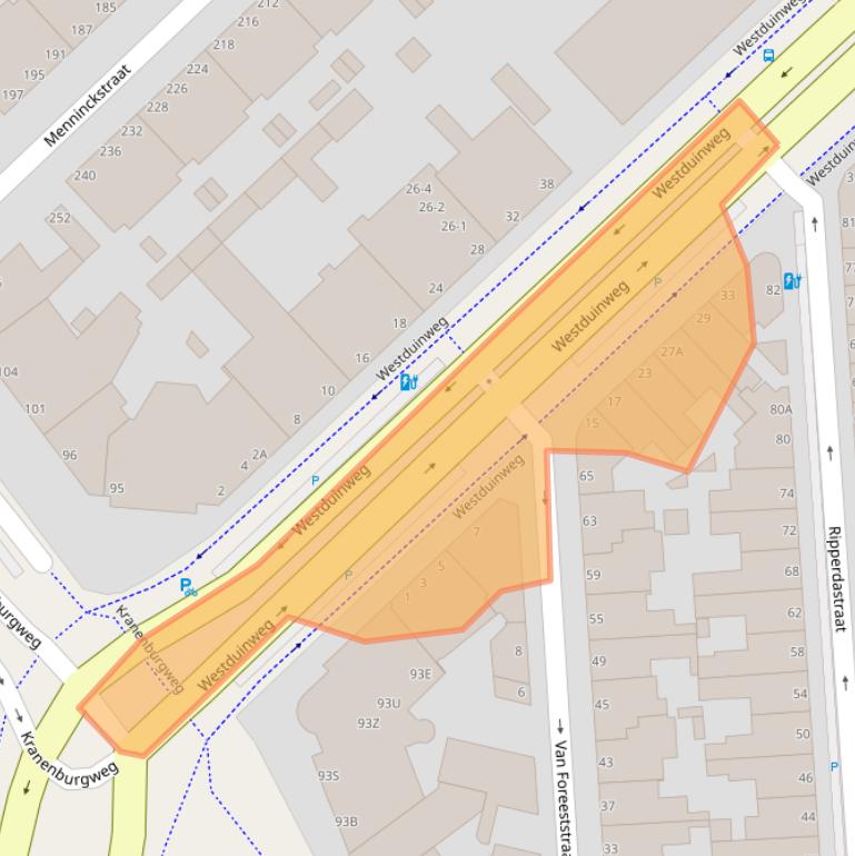 Kaart van postcodegebied 2583EA.