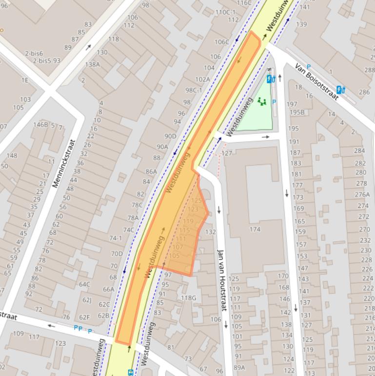 Kaart van postcodegebied 2583EE.