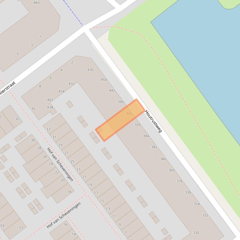 Kaart van postcodegebied 2583EX.